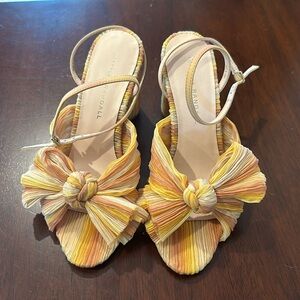 Loeffler Randall Camellia Bow Heel with Ankle Strap Sunset 6.5